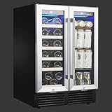 Sotola Beverage and Wine Refrigerator Freestanding or Built-in 24 inch Wine Fridge Dual Zone Wine Co
