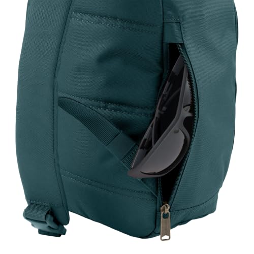 Image of Carhartt Durable Sling Bag, Crossbody Backpack with Side Release Buckle, Tablet Sleeve and Adjustable Strap, Greenstone, 10L
