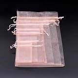 TONAUA 50/100 piezas bolsa de organza con cordón rosa champán bolsas de embalaje de joyería hechas a mano bolsa de regalos de Navidad bolsas de regalo de boda-9x12cm-100 piezas