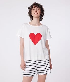 Petit Bateau Damen A0CJU Pyjacourt, Weiß/Blau, XL