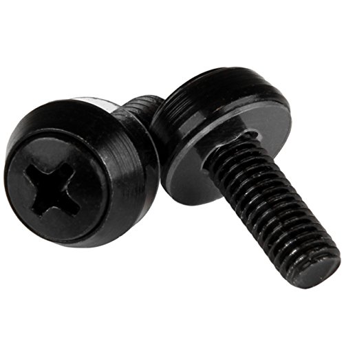 Image of StarTech 50-pack M6 12mm Screws, Mounting Screws for 19 inch or 10 inch Server Racks, Cabinets and Enclosures, Black - TAA