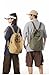 KAOBIO Grunge Hippie Boho Backpack Durable Canvas Casual Adjustable Daypack College Vintage Travel Rucksack for Women Men (Army Green)