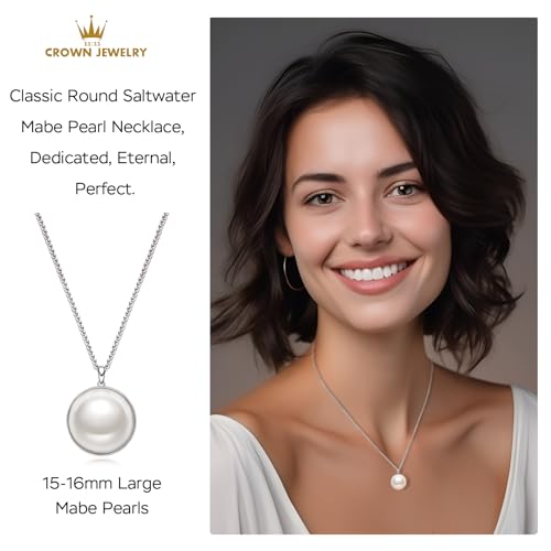 Gifts for Wife Women Anniversary -Mabe Pearl Necklace -Mom Girlfriend Her Fine Jewelry Mothers Day Valentines Christmas Birthdays Gift3