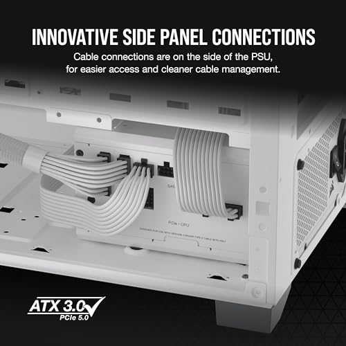 Image of CORSAIR RM750x Shift Fully Modular ATX Power Supply - 80 Plus Gold - ATX 3.1 - PCIe 5.1 - Zero RPM - Modular Side Interface - White