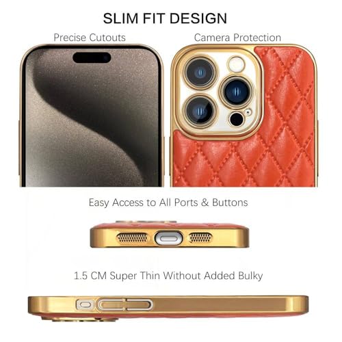 Coque iPhone 13 de luxe LVTFCO antichoc en treillis diamant 3D couleur marron - 4
