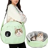 2-in-1 Convertible Pet Sling Carrier & Bed - with Breathable Mesh, Adjustable Strap & Pocket，for Travel, Vet Visit & Home Use, Up to 22lbs (G)