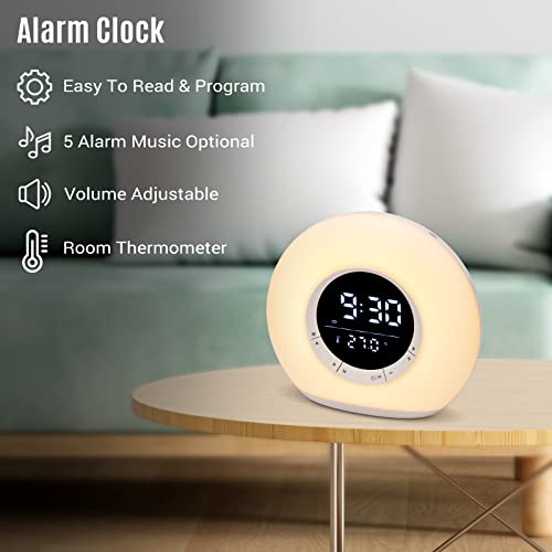 Annngul Alarm Clock Teens, Bluetooth Speaker Night Light, 3 Warm Light Dimmable & 11 Rgb Color Changing Light, Gift Ideas For Teens Girl Boy Kids Bedroom #TOP2