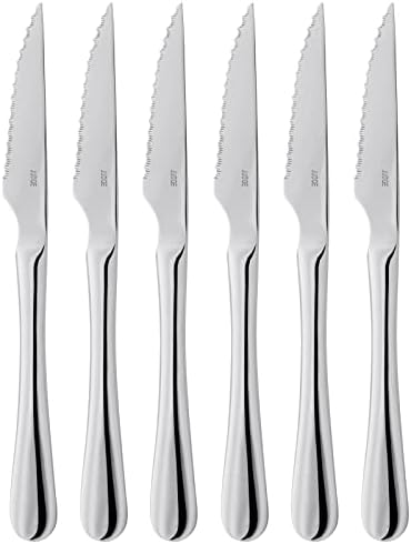 Judge Windsor BF25 6 Piece 18/0 Stainless Steel Steak Knife Set for 6 People in Gift Box - 25 Year Guarantee