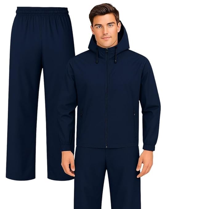 Image of Waterproof Raincoat for Men | Lightweight & Durable Rain Jacket with Hood | Windproof & Breathable | Travel-Friendly, Bike & Motorcycle Use