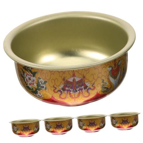 GRIRIW 5piezas Tazones Antiguos De Ofrenda Para Iluminar El Altar Bowls Budistas Para Diwali y Ceremonias Decoración Multifuncional