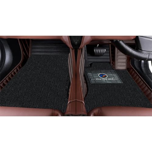Image of Autofurnish Combination 9D Car Mat Full Set for Mahindra XUV 3XO (Manual) 2024 || Luxury Leather Dual-Stitch Full Set 9D Car Floor Mat || 100% Waterproof || Color : Black VT-Coffee