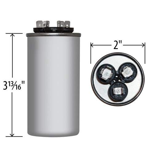 45 + 7.5 x 370/440 VAC Round Dual Run Capacitor by JARD # 12789 - Thumbnail 4