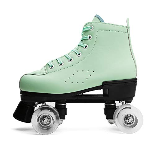 Youth Outdoor Roller Skates Indoor Speed High-Top Quad Skate For Girls Women Green 4 M Us Women #TOP1