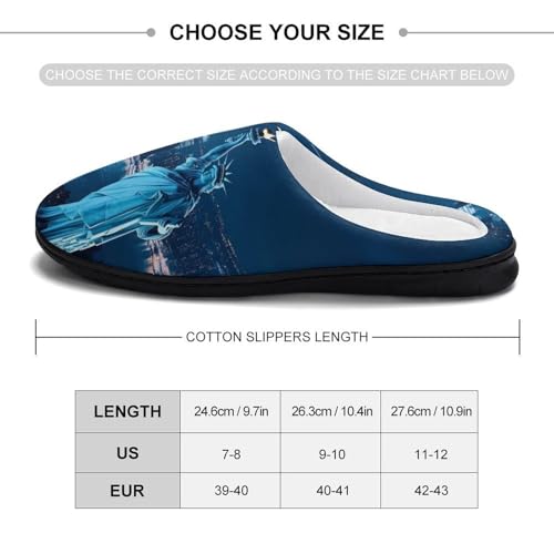New York City Night Women's Cotton Slippers Indoor Outdoor Slip-on Warm House Shoes with Anti-Skid Rubber Sole2