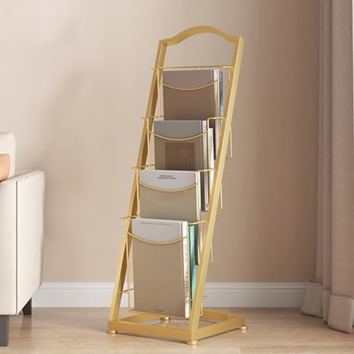 Multi-Pocket Metal Literature Stand for Organizing Newspapers & Magazines - Ideal for Public Spaces, Offices & Waiting Areas, Dur & Stylish Design