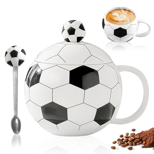 Creations, tazza da caffè in ceramica, per latte, tè caldo, cappuccino, moka, cacao, cioccolato, regalo per tifosi di calcio