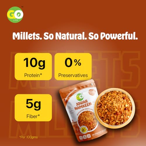 Image of GO LIFE Namkeen (Jowar,Ragi Combo) Healthy Snacks For Weight Loss | Roasted, Protein-Rich, High Fiber, Zero Preservatives | Tasty Snack | Gluten-Free | Perfect For Kids & Family | Anytime Snacking
