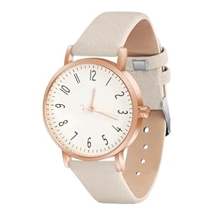 OFFCUP Women’s Leather Quartz Watch, Leather Strap Ladies Watches, Analog Quartz Watches with White Dial, 3 Hand, Premium Fashion Wrist Watch for Women Ladies Girls
