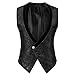 Mens Victorian One Button Vest Gothic Steampunk Waistcoat Slim Fit Brocade Paisley Floral Business Dress Suit Vest
