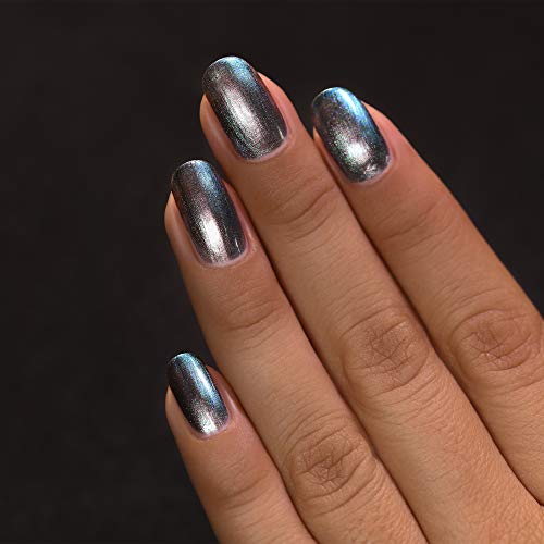 Image of ILNP Stardust - Unique Silver to Teal Ultra Chrome Nail Polish