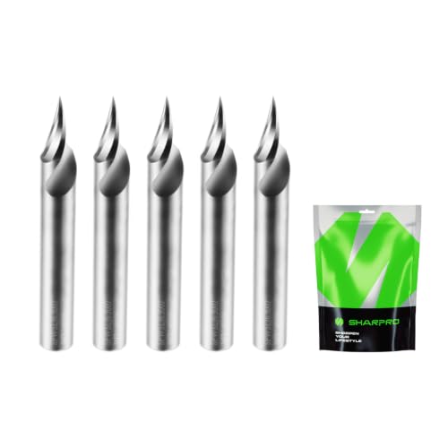 Image of Chamfer Router Bits V Groove O Flute Spiral Router Bit 30 Degree 1 /4 Inch Shank CNC Carbide V-bit for Engraving and Chamfering Lettering, Ideal for Wood, Acrylic and PVC (5PCS)