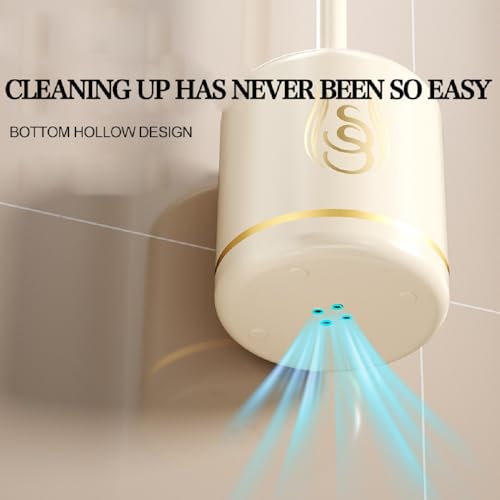 Image of Toilet Brush and Holder Set, Silicone Toilet Bowl Cleaner Brush, Bathroom Cleaner Scrubber with Sleek Design, Sturdy, and Durable Bristles（Golden）