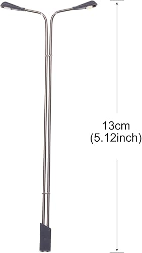 Vista 2 de MECCANIXITY Modelo ferroviario LED farol lámparas poste luces blancas 1/75 escala 5.1 in 5.12 pulgadas 3V, paquete de 4