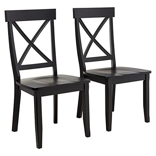 Homestyles Blair Dining Chair Pair, 18-4/5" W, 22-1/4" D, 38-3/8" H, Black