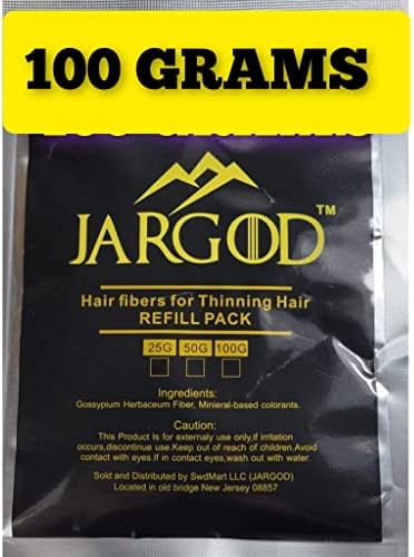 100 Gram Hair Building Fibers - Refill Your Existing Fiber Bottle - Hair Filler Fibers - Hair Loss Concealer For Thinning Hair by JARGOD (Dark Brown)