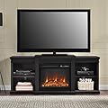 Ameriwood Home Manchester Electric Fireplace TV Stand for TVs up to 70" - Black