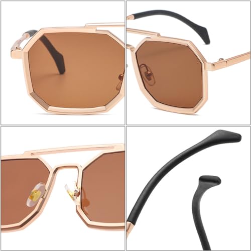 Lunettes de soleil double pont carré pour vos sorties urbaines mode rétro