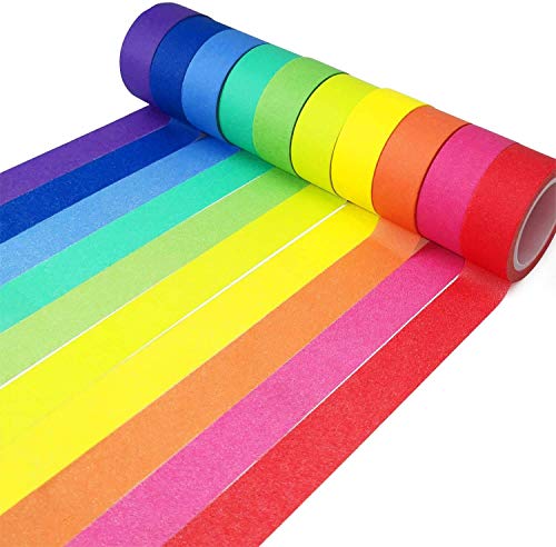 Kidivo Paper Tape Rolls For Decorative Art Craft and DIY Gift Wrapping Supplies(10 Pieces)
