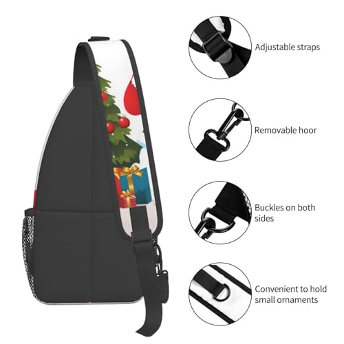 Bolso cruzado tipo chest bag estilo Santa Claus negro miniatura 5