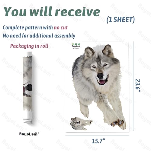 Vinilo decorativo Running Wolf de RoyoLam 40x60 cm miniatura 4