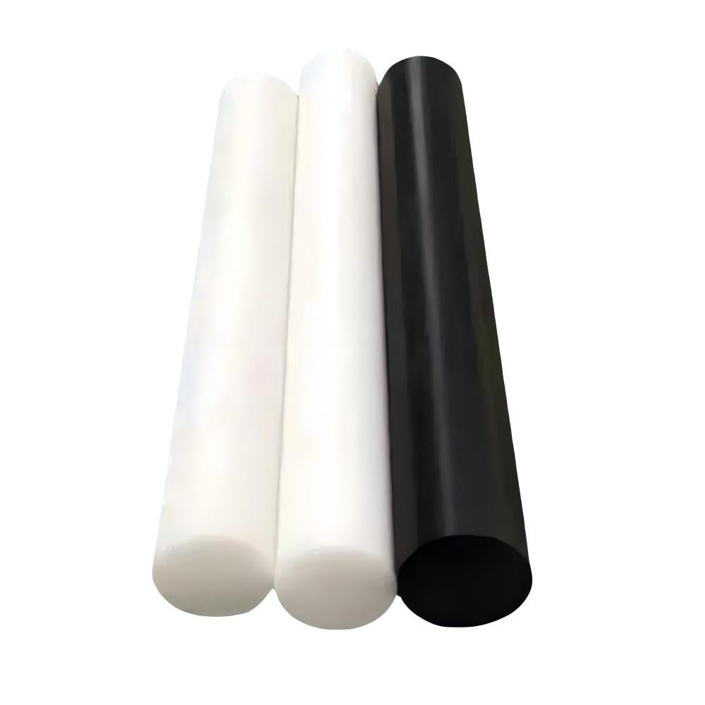 2 varillas de POM negras/blancas, longitud 500 mm, barras redondas de plástico de polioximetileno de alta durabilidad for modelismo.(Black,8mm)