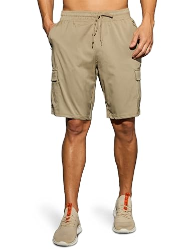 Image of TECHNOSPORT Men's Solid Slim Fit Sports Shorts TS Flexi Quick Dry Polyester Drawstring with Pockets UPF50+ for Gym Running Workout Anti Odour