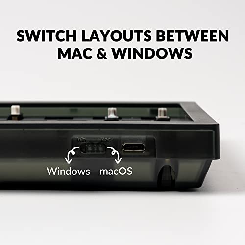 Image of Keychron V2 Wired Custom Mechanical Keyboard Barebone Version, 65% Layout QMK /VIA Programmable Macro with Hot-swappable Support Compatible with Mac Windows Linux (Frosted Black - Translucent)