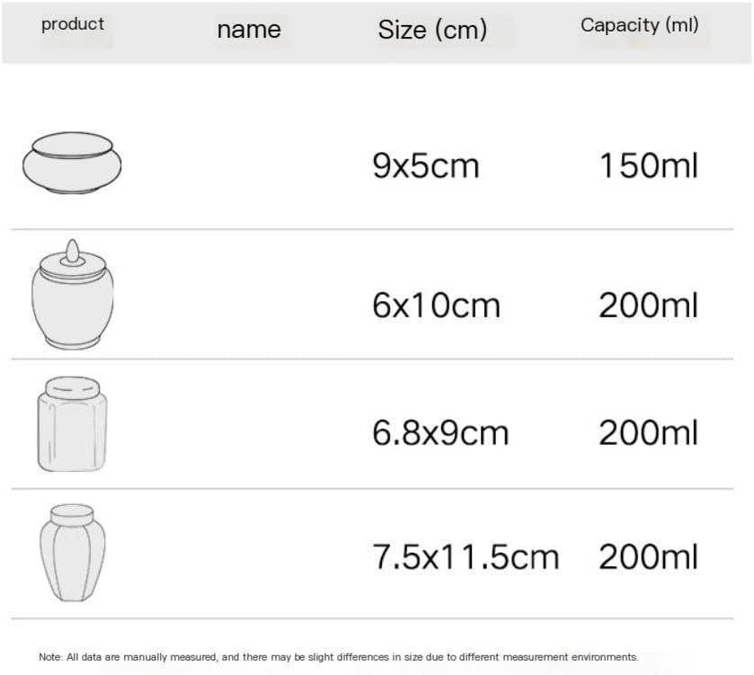 SONGCHAO Sugar Jar Ceramic Tea Storage Container Can Portable Travel Small Sealed Cans Household Set Single Tea Canister(F)