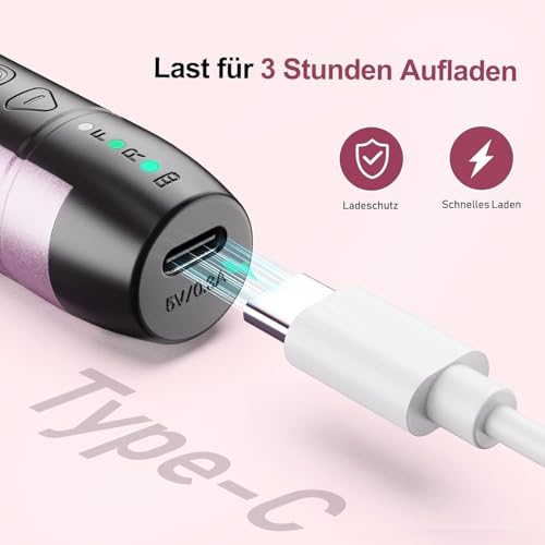 COSLUS C20 Kabellos Tragbar Elektrische Nagelfräser, 11 in 1 Profi Maniküre und Pediküreset, Elektrische Nagelfeile für Gelnägel und Acrylnägel, Nagelformen, Polieren, Entfernen von Hornhaut