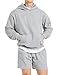 PAODIKUAI Men Hoodie Sweatshirt Loose Fit Fashion Pullover Hoodie Casual Long Sleeve Hooded Sweatshirt with Pocket(grey,Large)