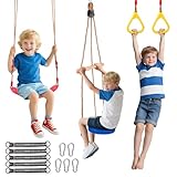 Photo Gallery altalena trapezio 3 in 1 per bambini da interno ed esterno, con anelli ginnici in plastica e tavola di legno - altezza regolabile e divertimento di arrampicata durevole per giardino o casa Photo Gallery altalena trapezio 3 in 1 per bambini da interno ed esterno, con anelli ginnici in plastica e tavola di legno - altezza regolabile e divertimento di arrampicata durevole per giardino o casa