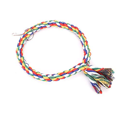 Image of Bird Rope Toy,Round Circle Rings Colorful Cotton Rope Swing Toy Pet Bird Standing Playing Chewing Perches Loop for Parrot Parakeet Bungee Canary Cockatiel Lovebirds