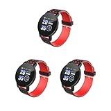 Mealoodiousmusea 3 set smartwatch IP67 impermeabile orologio da polso cinturino in silicone orologio da polso unisex fitness orologio rosso