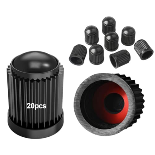 JEYORZY 20 pcs Tapas de Válvula de Neumático, con Anillo sellador para la presión, para SUV, Coches, Bicicletas, Motocicletas, Camiones, Atornillado