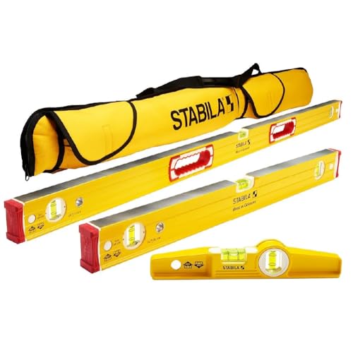 STABILA TYPE 96M Magnetic Level Set, Includes 48 and 24 Inch Levels, Torpedo and Carry Case, Cat. Number 48380
