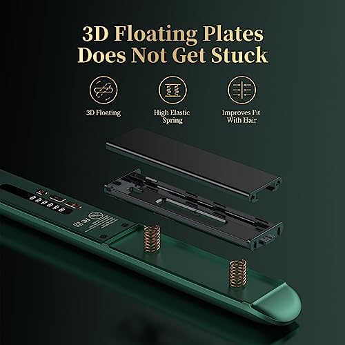 Ohjump Curling Iron And Hair Straightener Ionic Ceramic Flat Iron 15S Fast Heating Professional Hair Curlers With Floating Plates And Led Display Screen Flat Iron Hair Straightener For All Hairstyles #TOP3