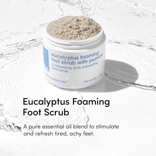 lather foot scrub with pumice stone - gentle exfoliating foaming foot scrub for skin - cracked heel repair for smooth soft feet - pedicure foot spa  4 oz