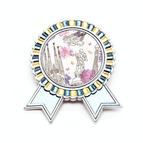 Broche football cathédrale Barcelone en métal M : ne gâchez plus votre style sobre