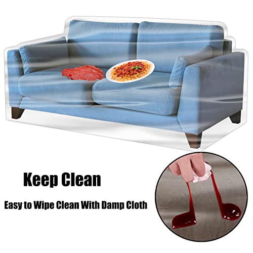 Imperius Clear Thick Heavy Duty Water Resistant Loveseat Sofa Cover,Waterproof Plastic Shield Covers For Loveseat Sofa Vinyl Sofa Cover To Prevent Scratching By Dogs And Cats thumb #3