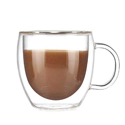 GZSC Reutilizable Taza de café Taza de Vidrio de Doble Pared 150...